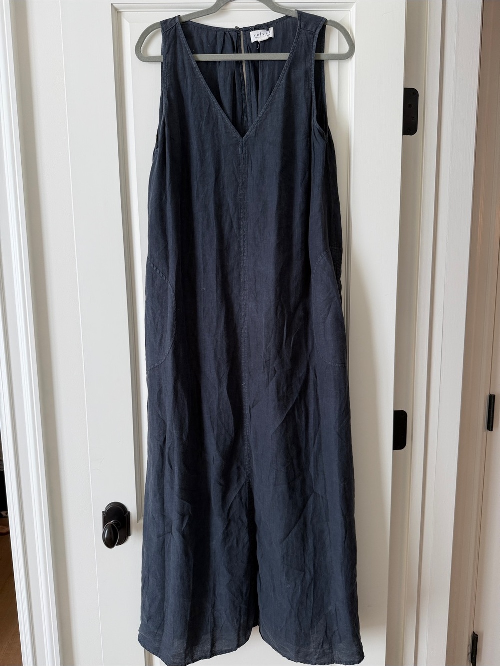 Velvet by Graham & Spencer Navy Sleeveless V-Neck Maxi Dress